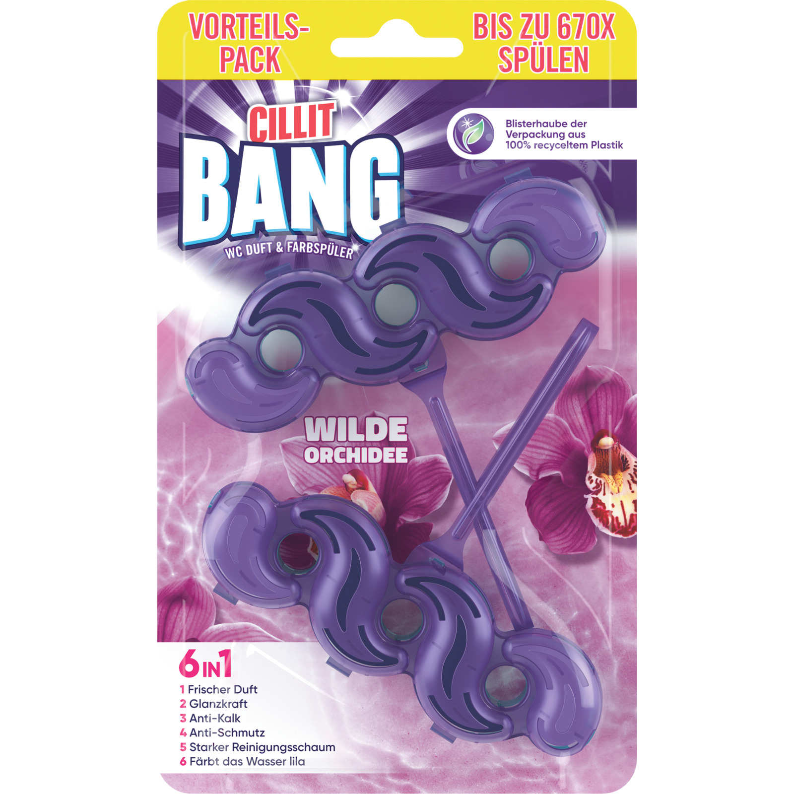 Cillit Bang WC-Stein 6 in 1 Wilde Orchidee 2 x 35 g