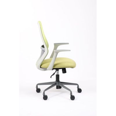 Fauteuil de bureau TIME - accoudoirs fixes gris clair - vert