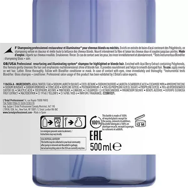 L'Oréal Professionnel Serie Expert Blondifier Shampoo Brilho Brilhante 500ml