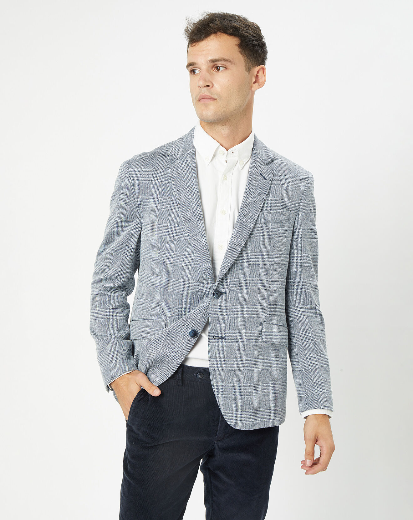 Hackett London Veste à carreaux bleue