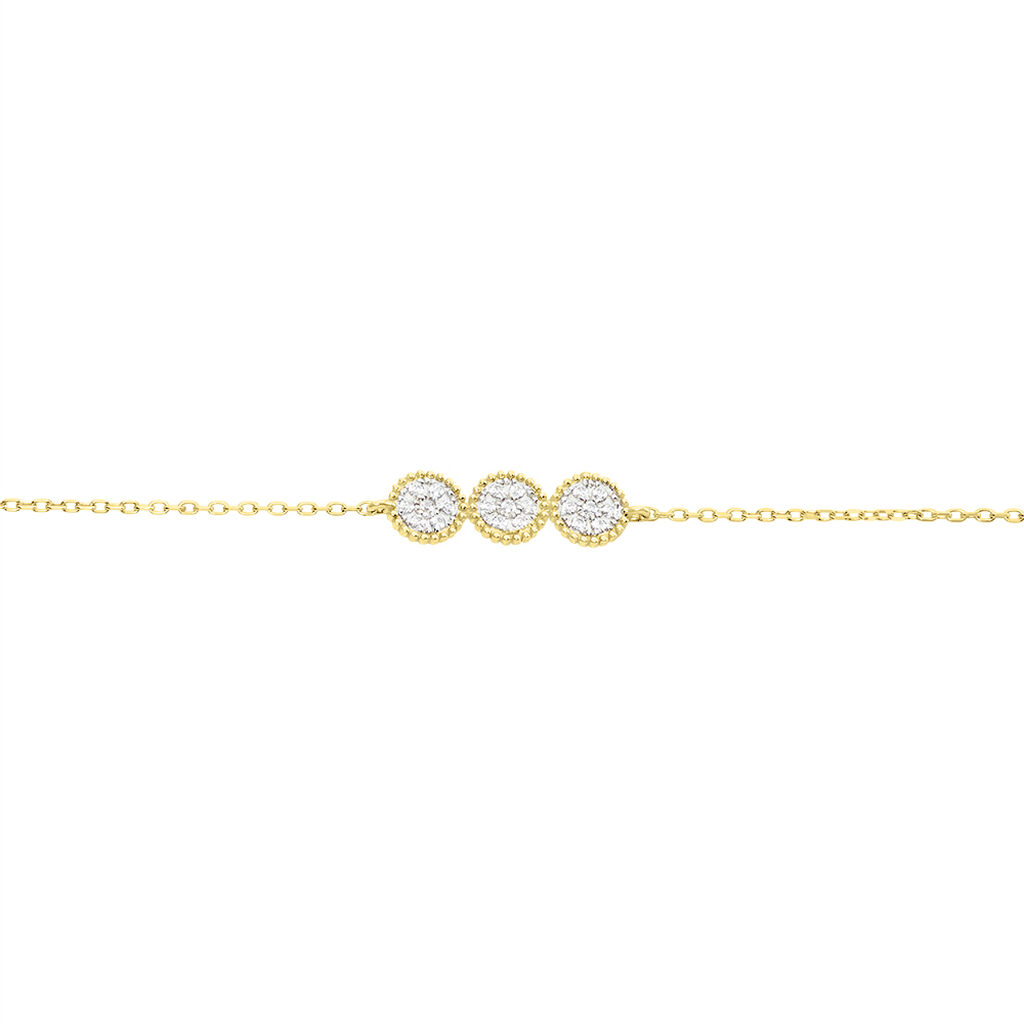 Bracelet Or Jaune Caleb Oxydes De Zirconium