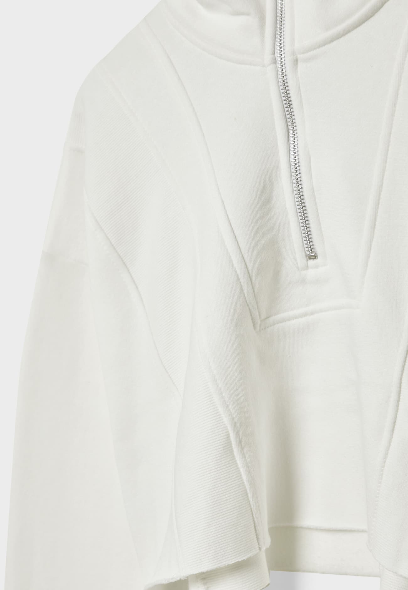 Blusa de moletom curta com zíper