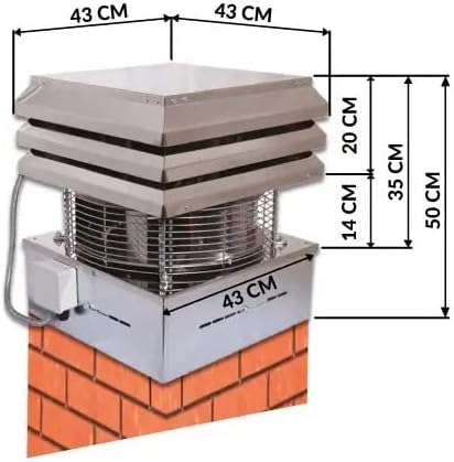 Rauchsauger Schornstein Ventilator STAHL Abzugsventilator Abgasventilatoren Schornsteinaufsatz Zugverstärker Kaminventilator Kamine Thermokamine Holzöfen Backöfen Rotisserien Pizzerias Restaurant