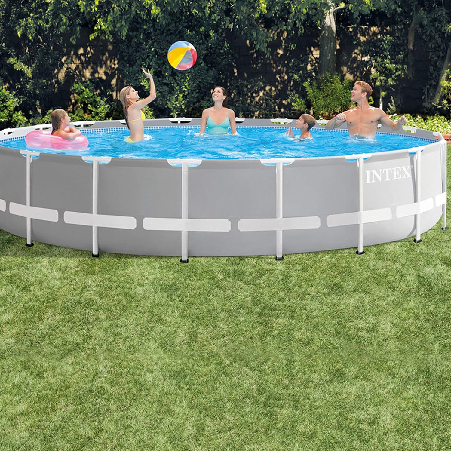 Intex kit Piscine Prism Frame Ronde Tubulaire (ø) 6,10 x (h) 1,32m