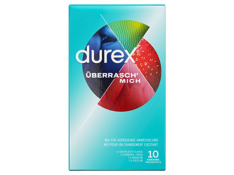 Durex Kondome Überrasch Mich 10 Stück Hochwertige Präservative zur sicheren Verhütung