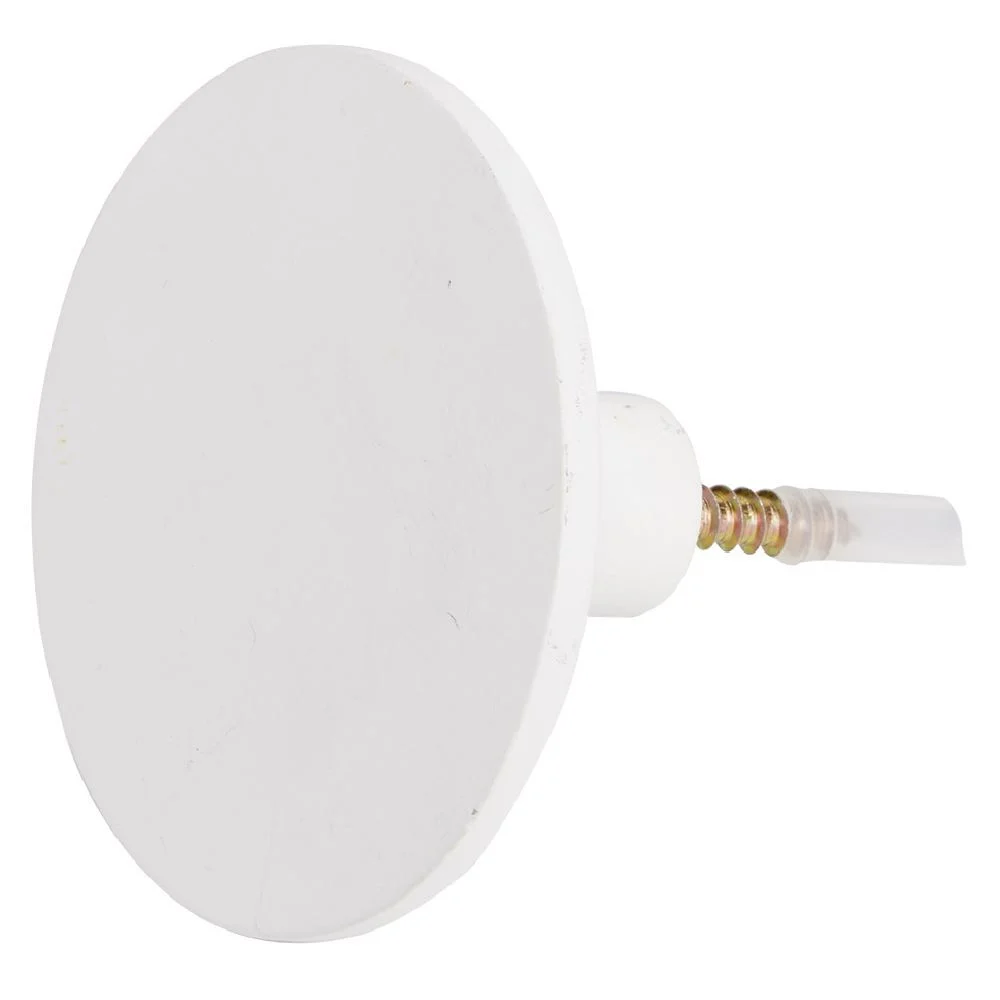 Patère murale ronde blanc polyrésine Ø8cm
