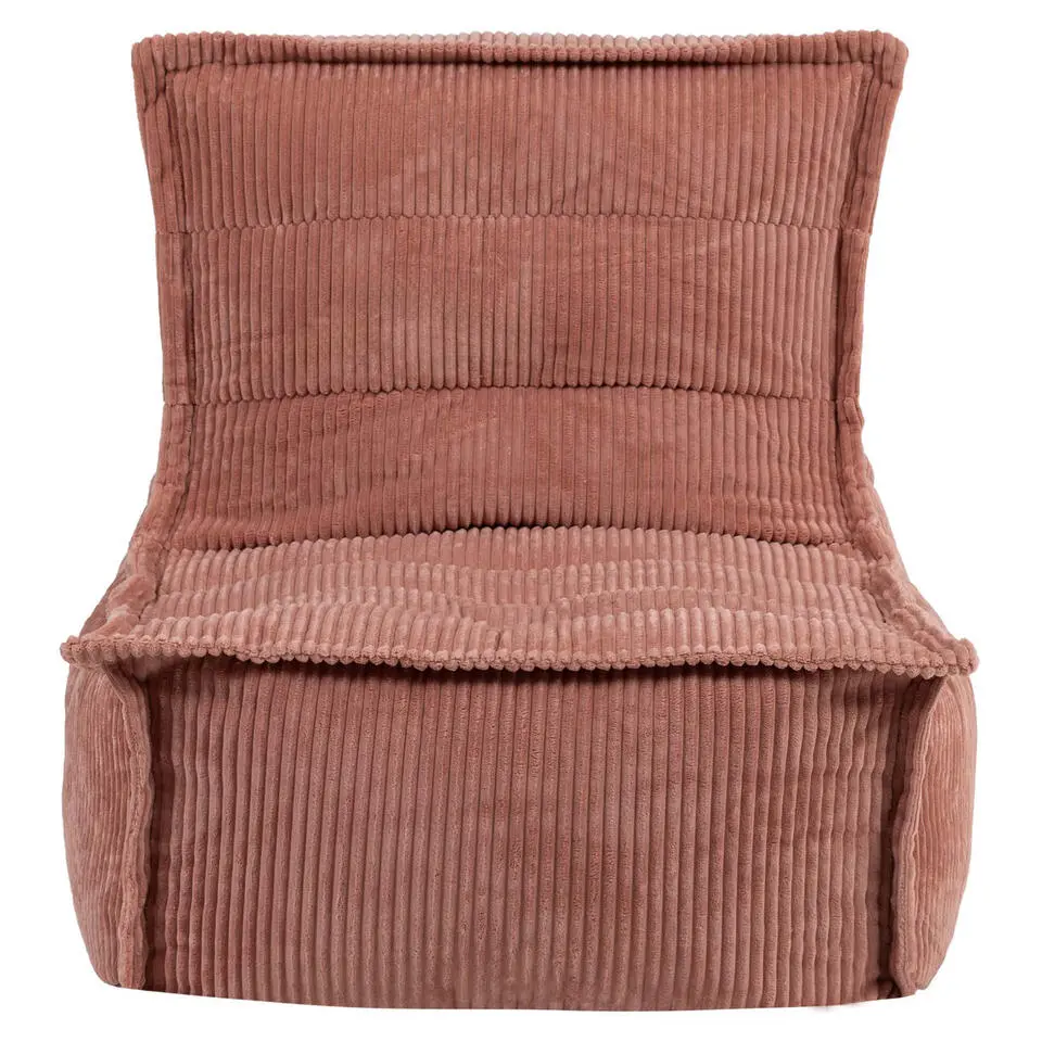 icon - Dolce Lounge Zitzak - Ligstoel - Ribfluweel Fauteuil - Oud roze