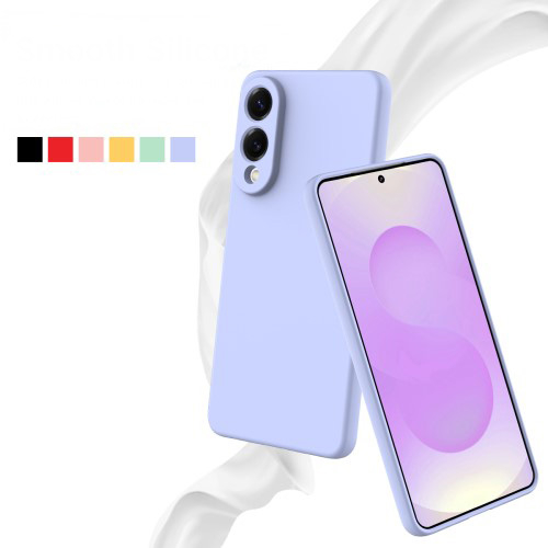 Samsung Galaxy S25 Edge Silikon Case Hülle mit Kameraschutz   Trageschlaufe - Lila