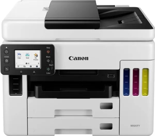 Canon MAXIFY GX7050 - Multifunktionsprinter - farve - blækprinter - kan genopfyldes - Legal (216 x 356 mm)/A4 (210 x 297 mm) (original) - A4/Legal (medie) - op til 24 ipm (udskriver) - 600 ark - 33.6 Kbps - LAN, Wi-Fi(n), USB 2.0, USB vært