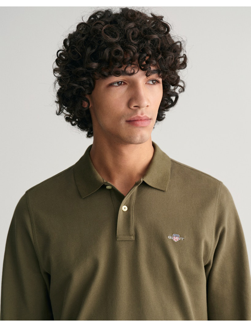 Long Sleeve Polo Green