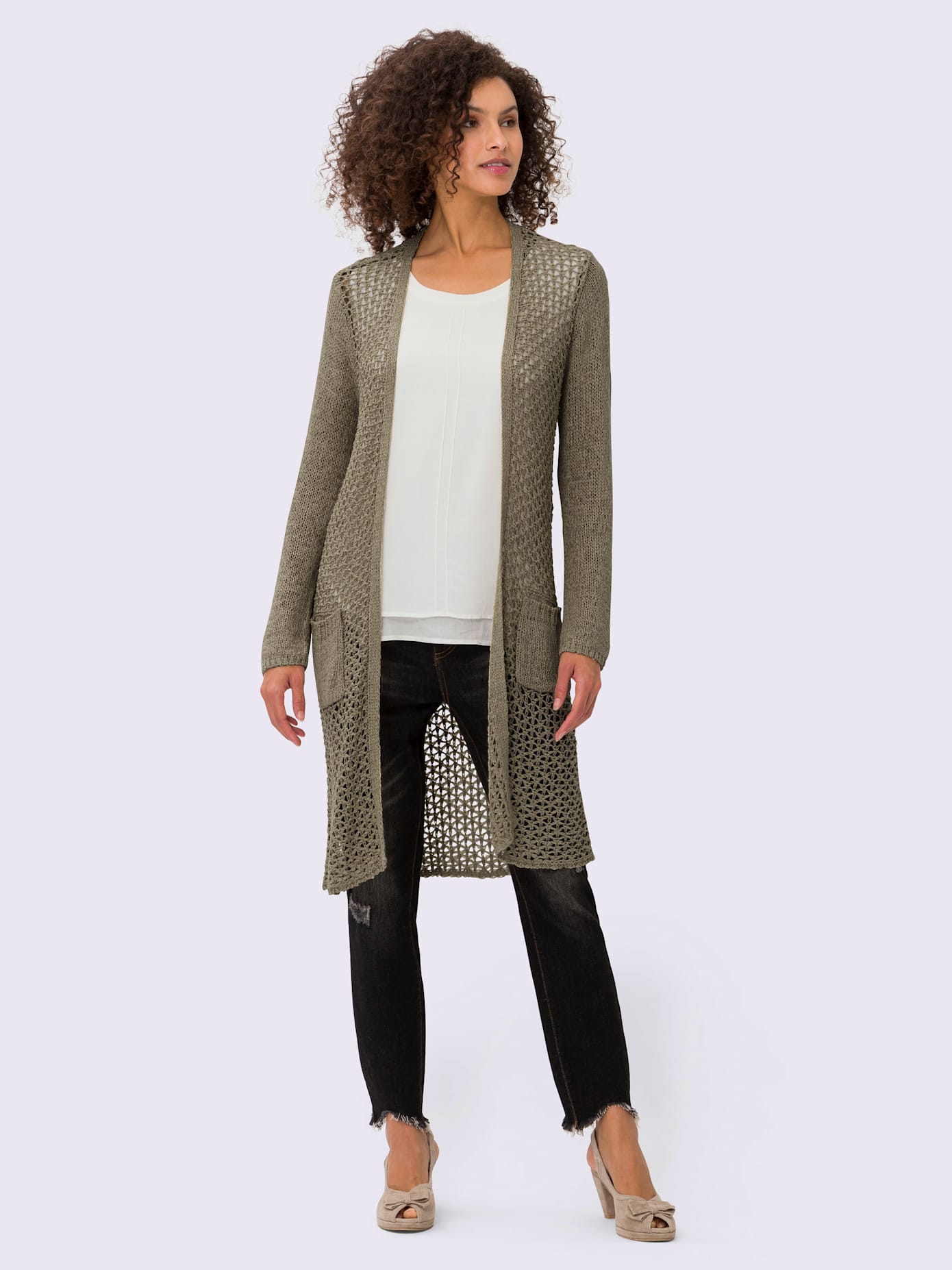 Manteau en tricot 2 poches plaquées