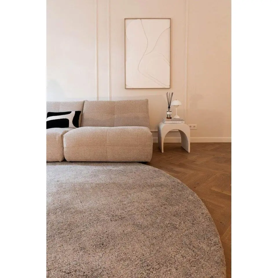 Interieur05 rond berber vloerkleed Nador zand - 160 x 160 cm