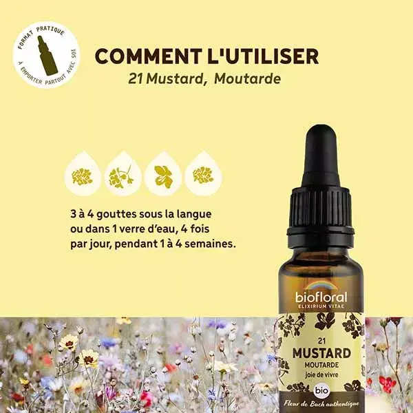 Óleo de Mostarda Orgânico Demeter 20 ml, Biofloral Bach Flower Remedy 21