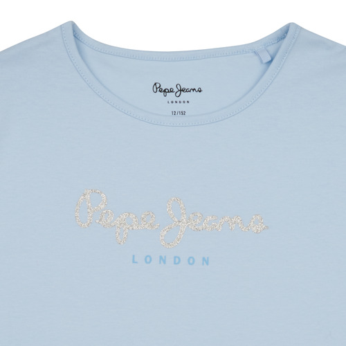 Pepe jeans - HANA GLITTER S/S N - Bleu clair