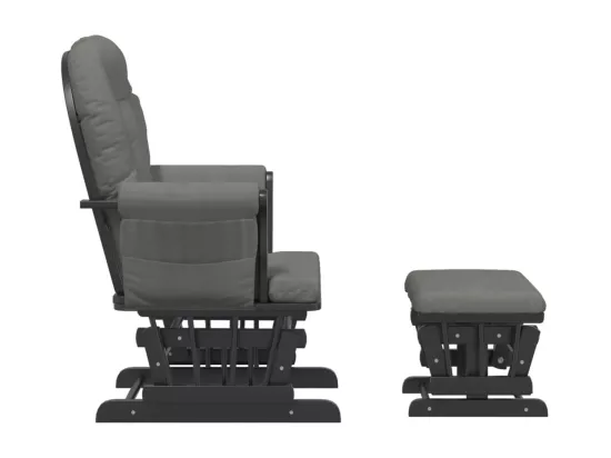 Chaise berçante avec repose-pied Gris foncé Tissu