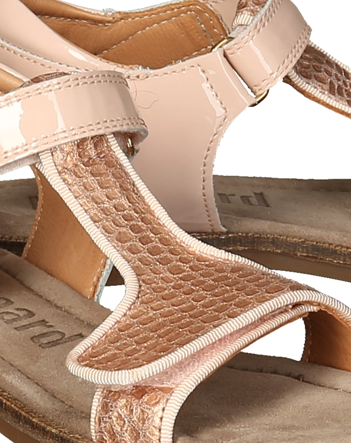 Leder-Sandalen ALMA mit Klett in grapefruit