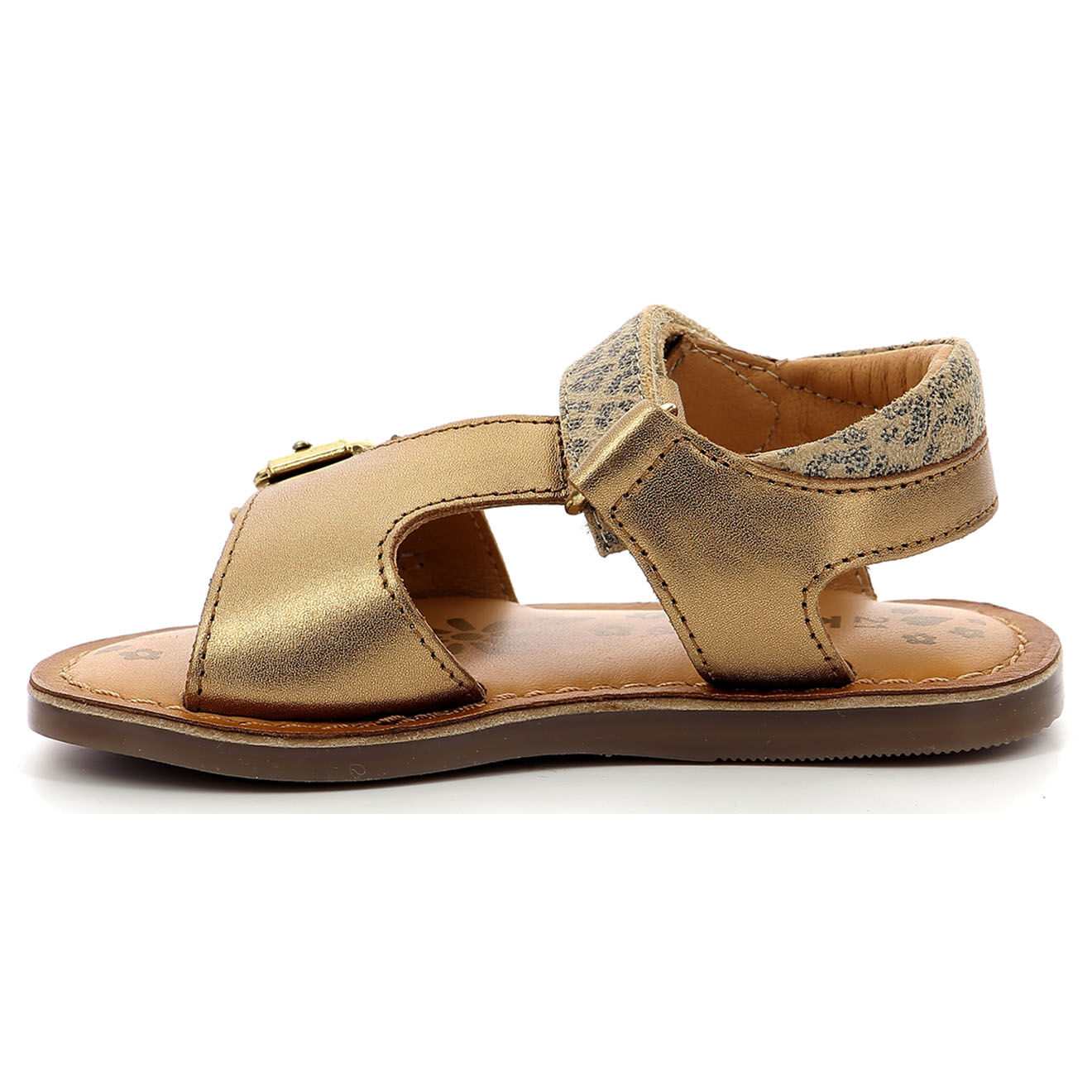 Kickers Sandales en Cuir Diazz bronze/léopard