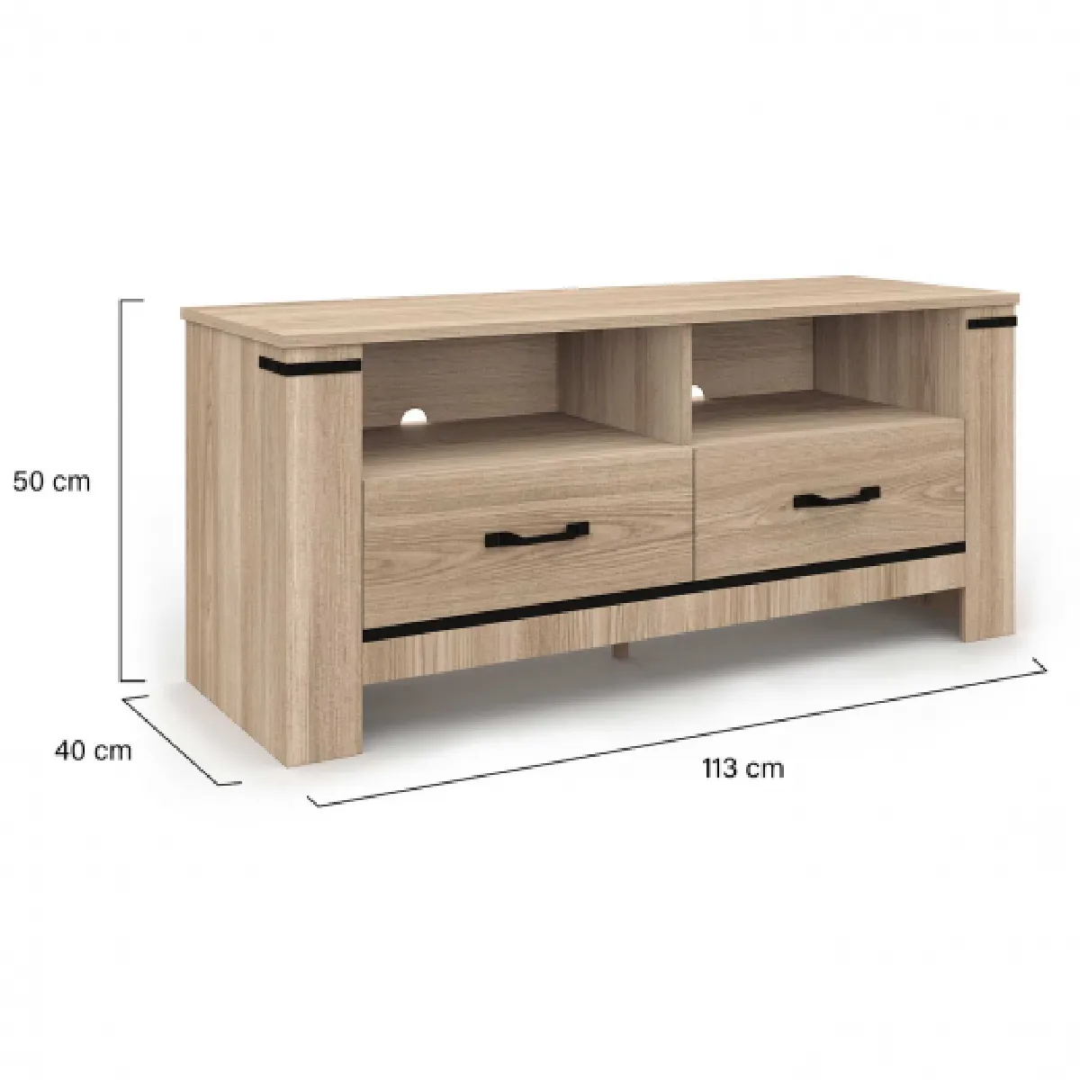 Idmarket MARKET Meuble TV IDAHO 2 tiroirs