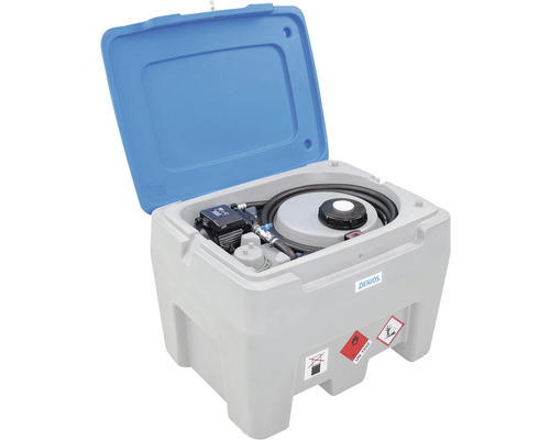 Mobiel dieseltanksysteem Polymove 250 met 12V-elektropomp, polyethyleengrijs/blauw, 250 l