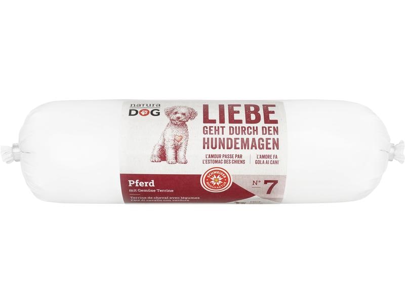 naturaDog Nassfutter Pferd mit Gemüse Terrine, 400 g Alleinfuttermittel für ausgewachsene Hunde