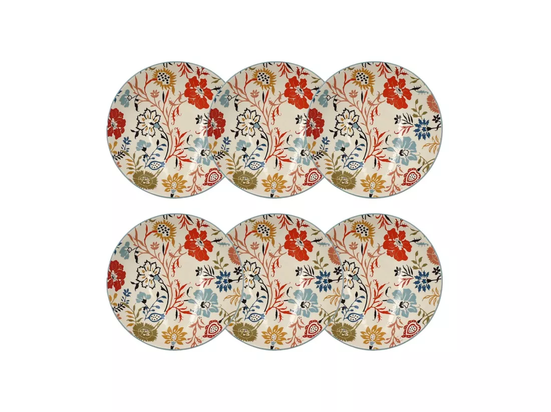 Novastyl - Lot 6 Assiettes Calottes Jaipur 19cm En Gres