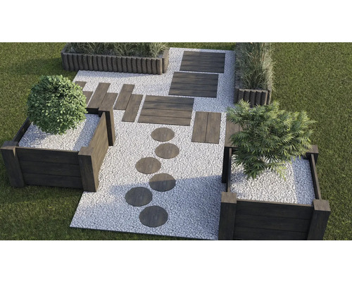 Betonnen verhoogde tuinbak Cube antiek donkerbruin met voorgemonteerde draad 120 x 120 x 69 cm