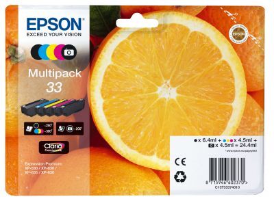 Epson 33 Tintenpatronen Multipack, cyan, gelb, magenta, foto schwarz, schwarz