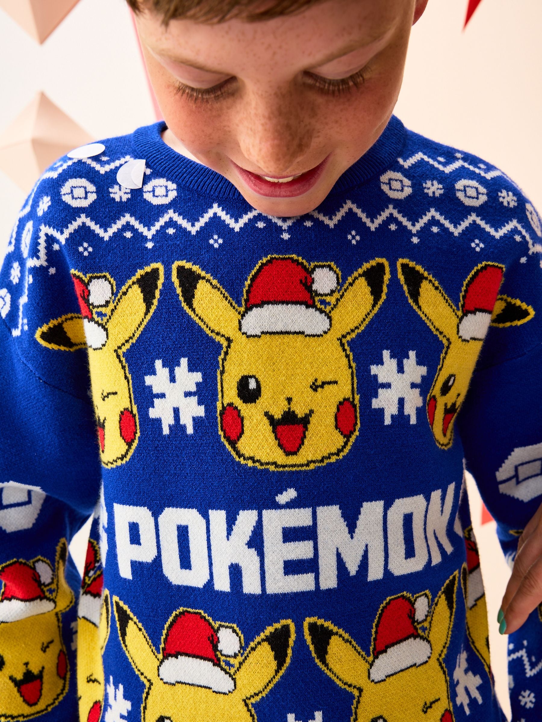 Felblauwe Pokémon - Kersttrui (3 - 16 jr)