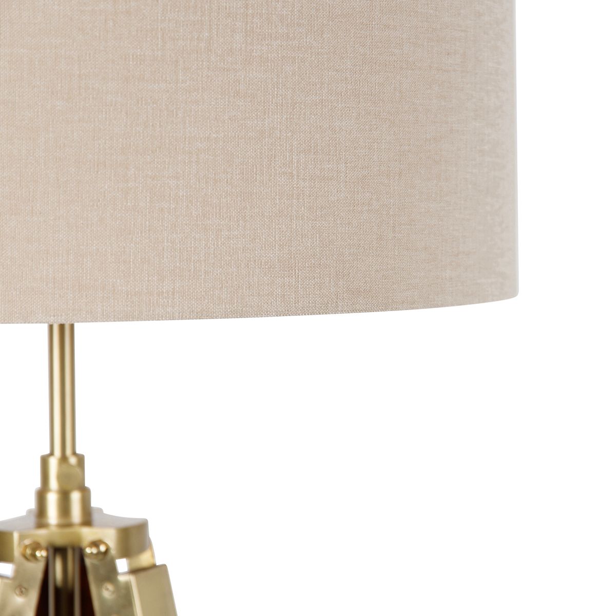 Vloerlamp messing met kap lichtbruin 50 cm tripod - Cortin
