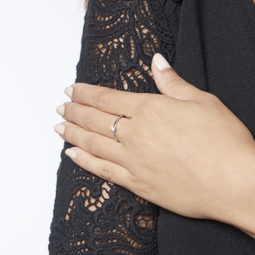 Solitaire  Natalia Platine Blanc Diamant