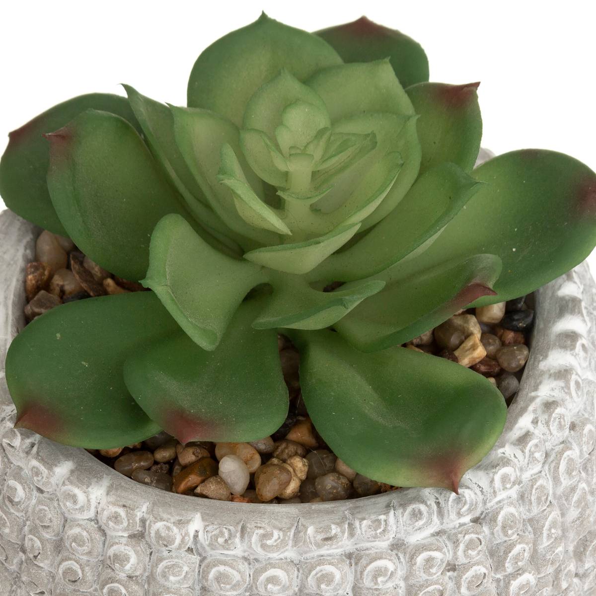Plante artificielle pot bouddha en ciment h 13,5 cm