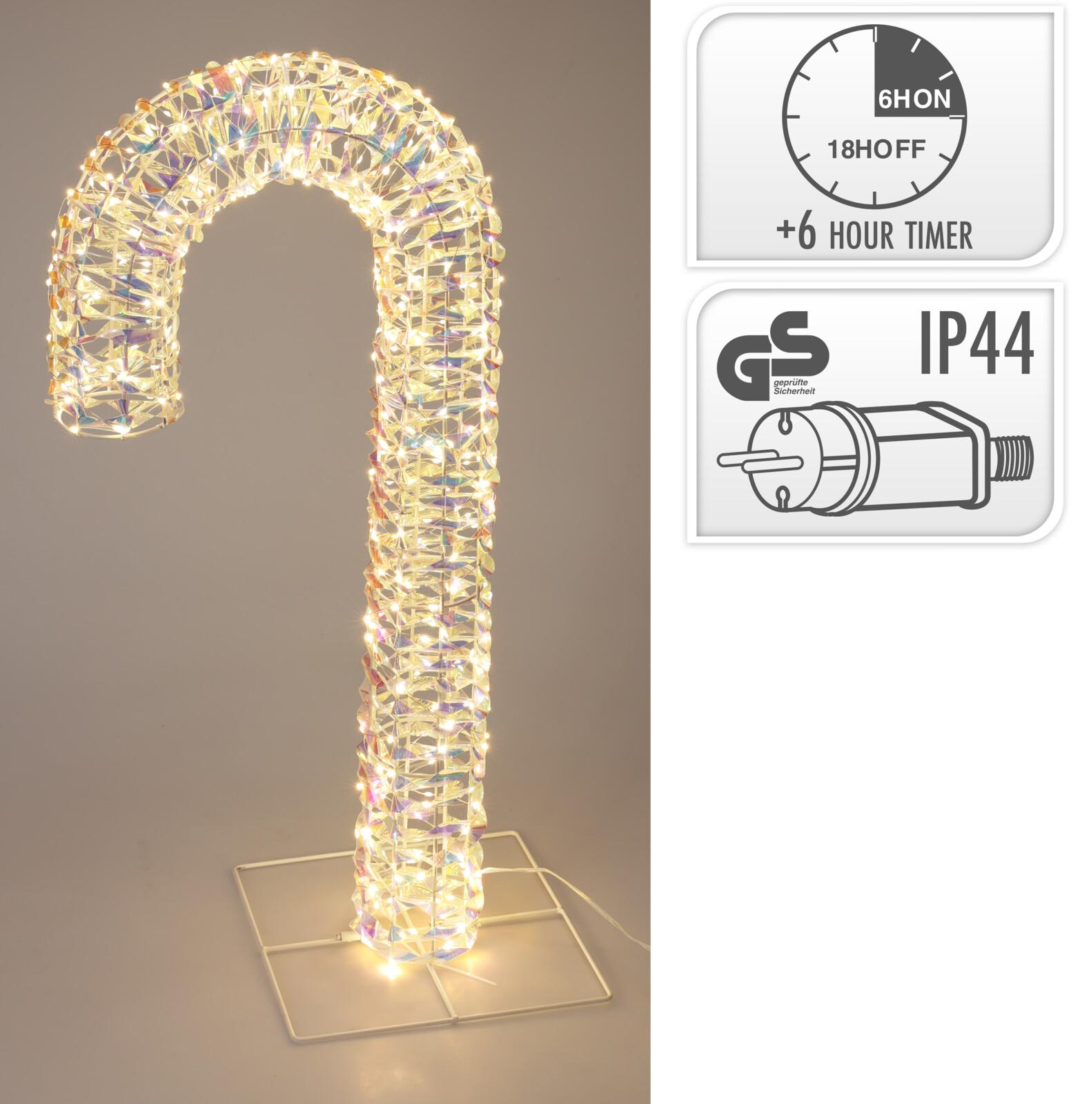 CANNE SUCRE LUMINEUX H.75CM ARC EN CIEL
