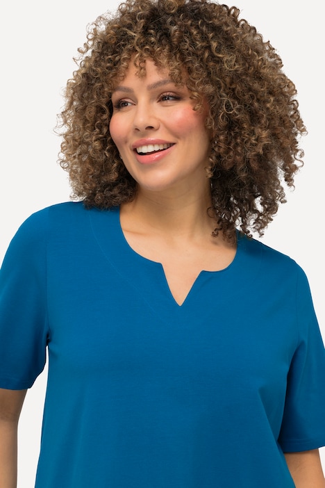 T-Shirt, A-Linie, Tunika-Ausschnitt, Halbarm