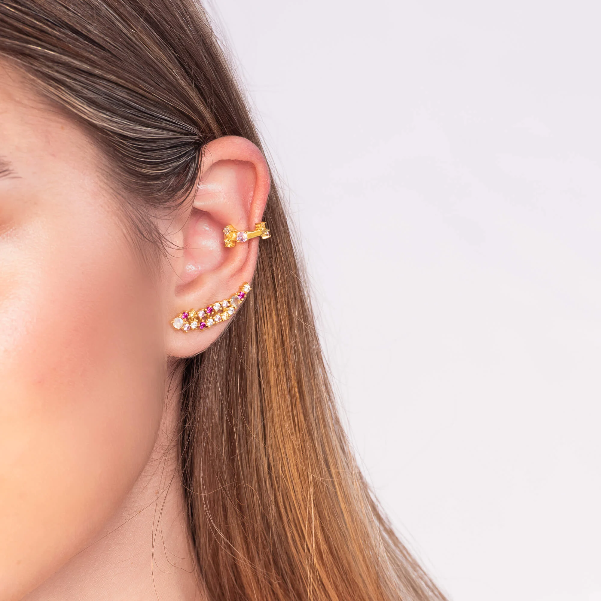 SAUVAGE - Les boucles d'oreilles grimpantes | Rose