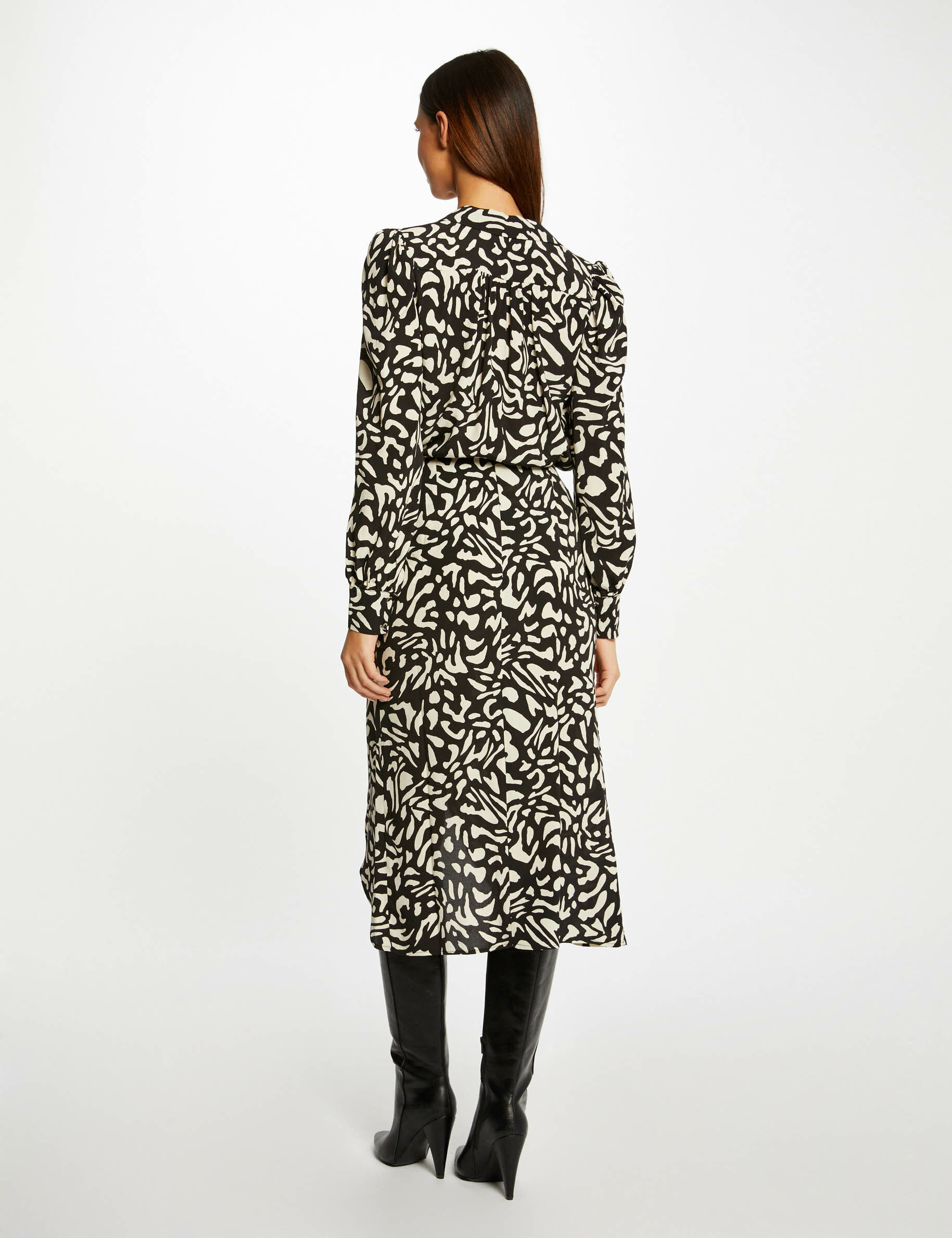 Chemise manches longues imprimé abstrait multico femme - multico