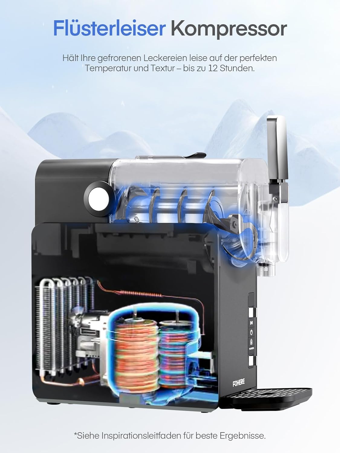 FOHERE Slush Maschine 2L für zu Hause, keine Eiswürfel erforderlich, Selbstreinigung, 5-in-1 Slushie Maschine mit 5 Einstellungen für Slush, Cocktail, Frappé, Milchshake, Wein, Quickfreeze-Technology