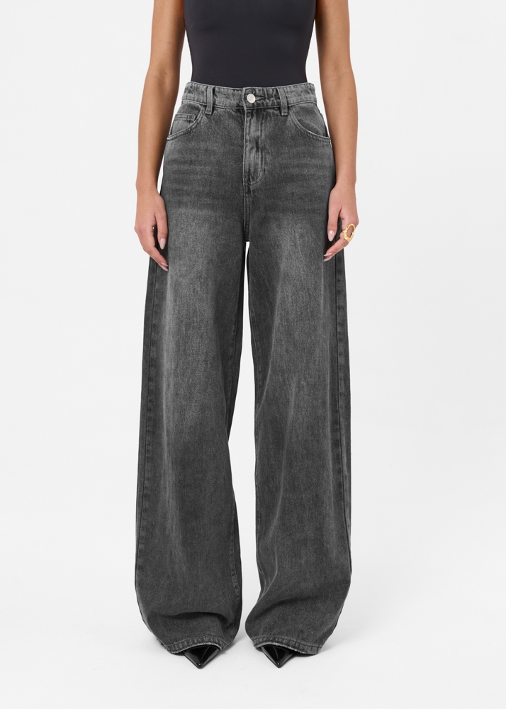 Wide leg classic jeans grijs