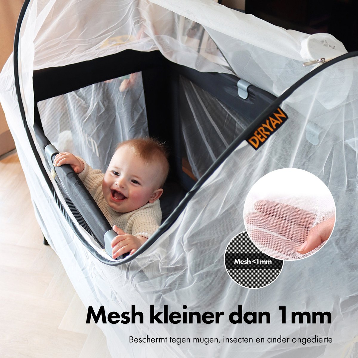 Deryan Luxe Universele Pop Up klamboe voor Campingbed