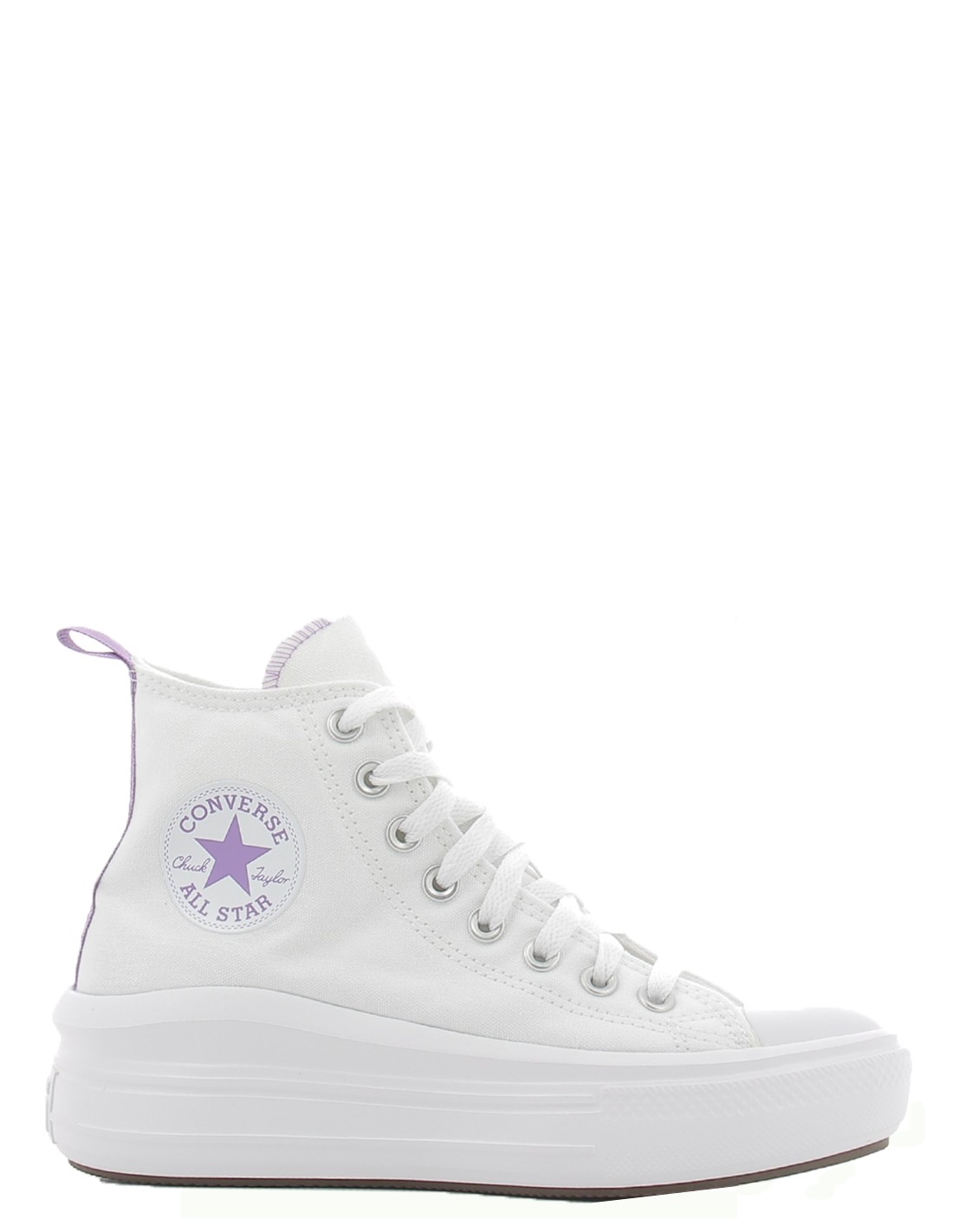 converse Sneakers compensées montantes femme ctas move hi white purple