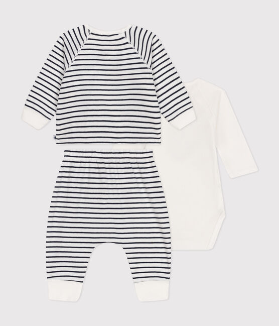 Ensemble 3 pièces rayé en coton bébé