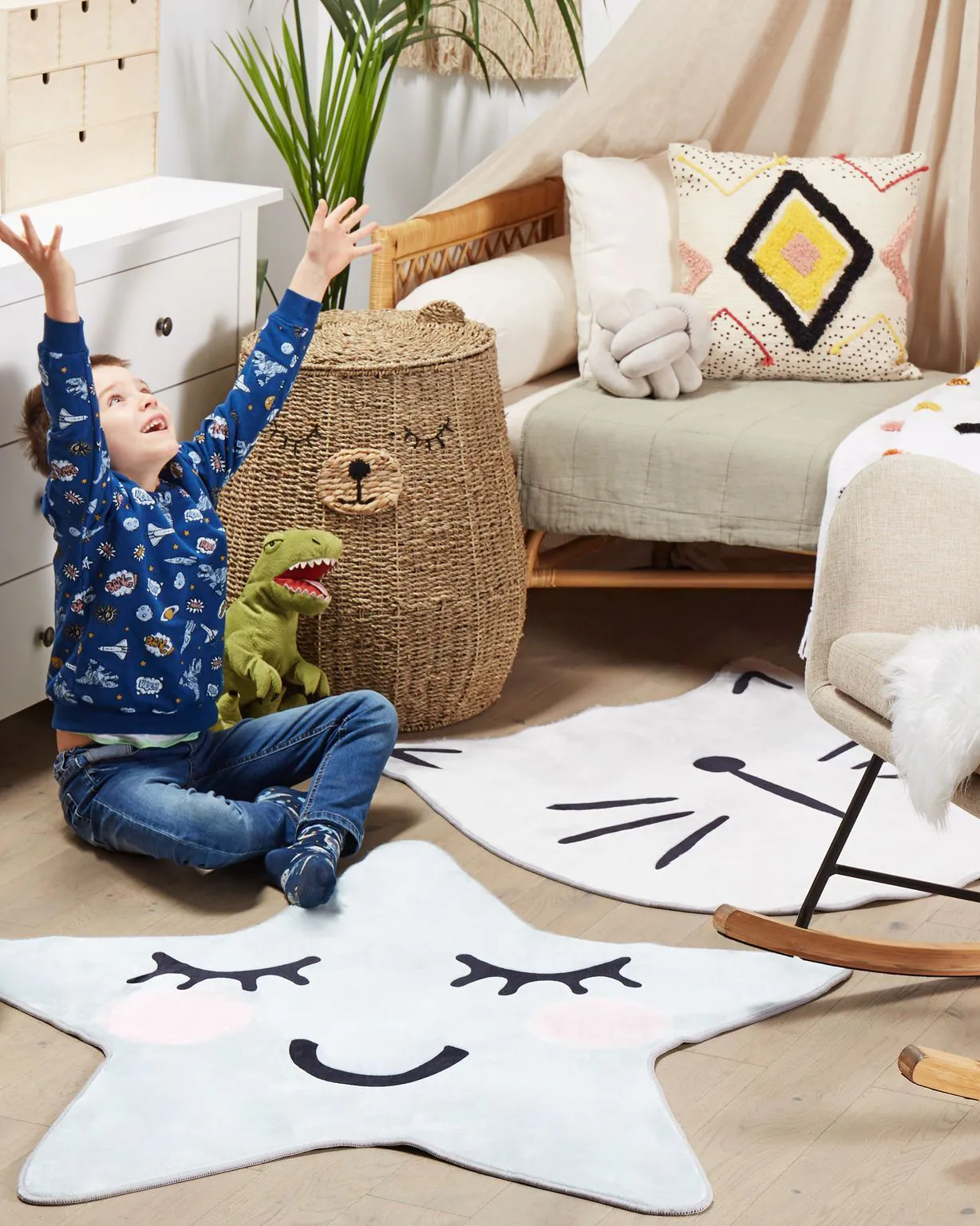 Kindervloerkleed KITTY Wit ø 100 cm