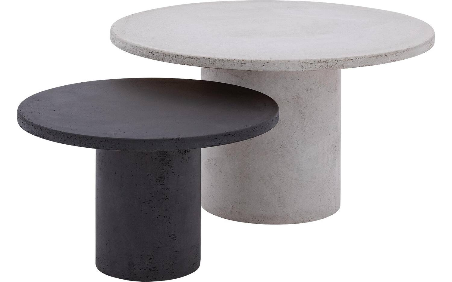 Salontafel beton set van 2 | Basalt + Light-grey