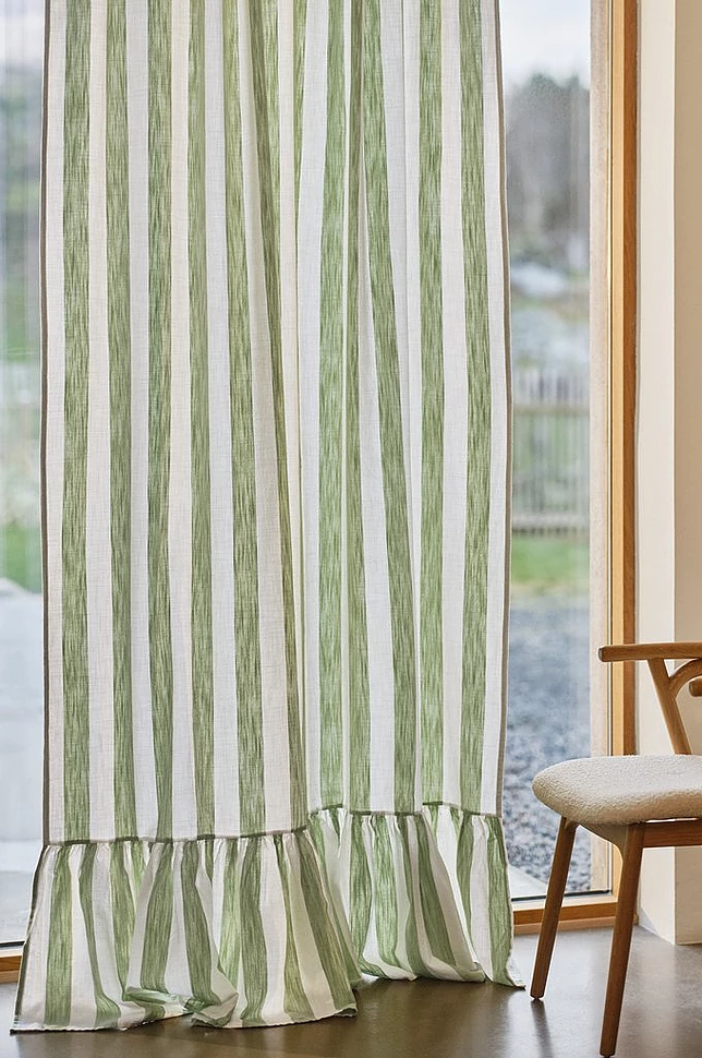 IRIS gardin med volang 1-lengde