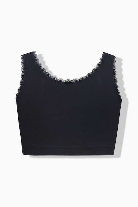 Bustier, Zierkante, V-Ausschnitt, Biobaumwolle