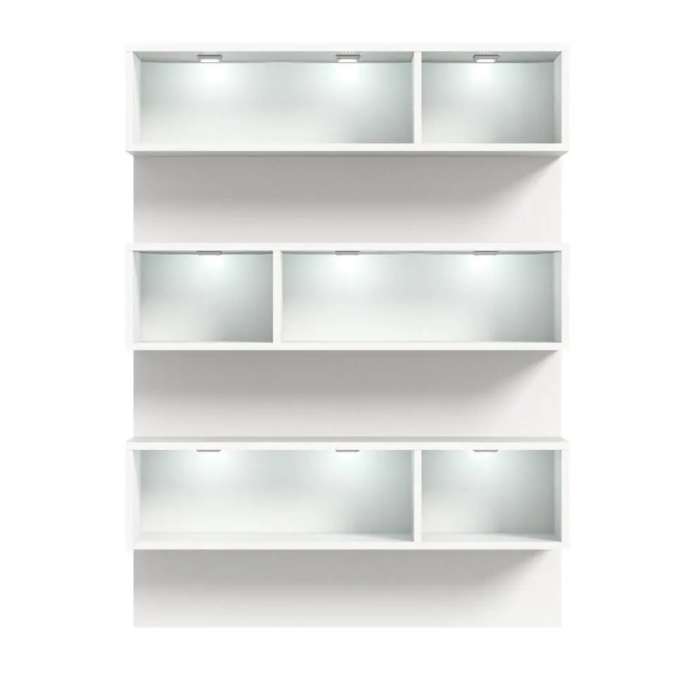 Hioshop Shoelove schoenenkast inclusief verlichting 6 vakken wit