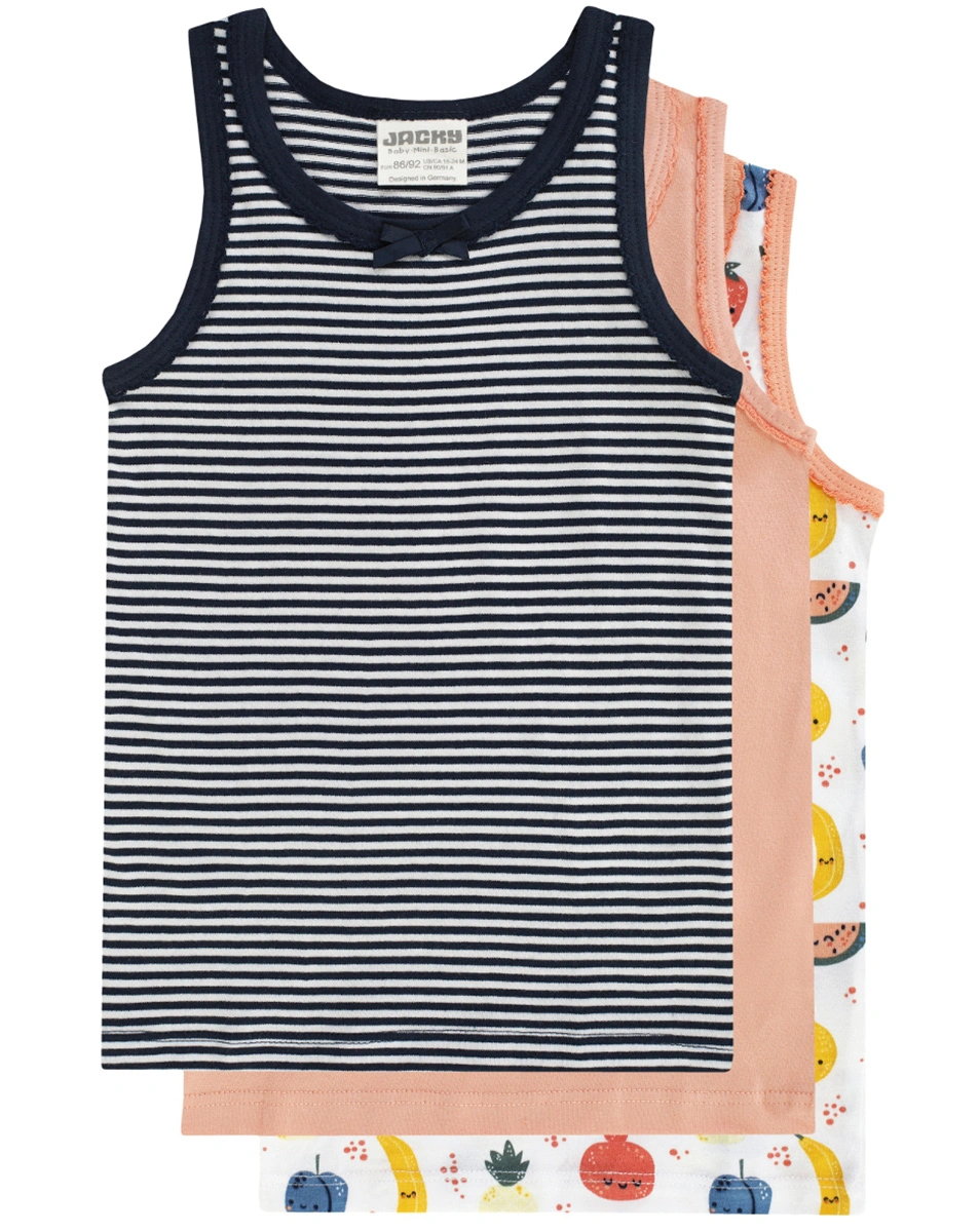 Unterhemd FRUITS 3er-Pack in peach/navy