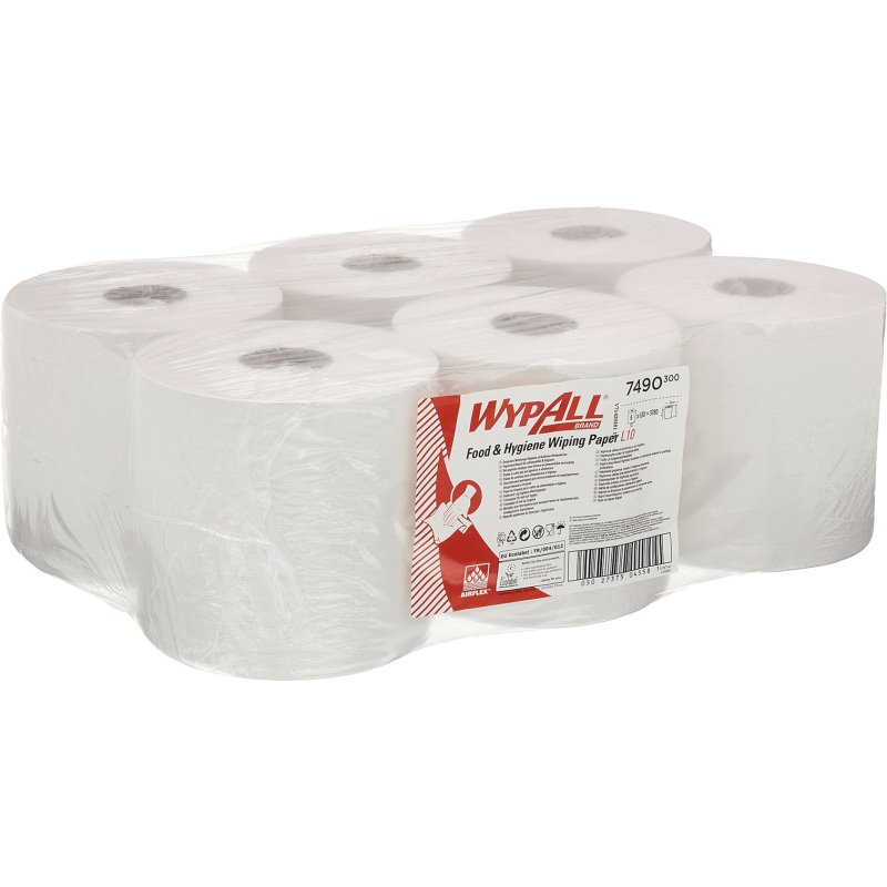 Bobine WypAll essuyage industriel L10 7490 blanche - Colis de 6