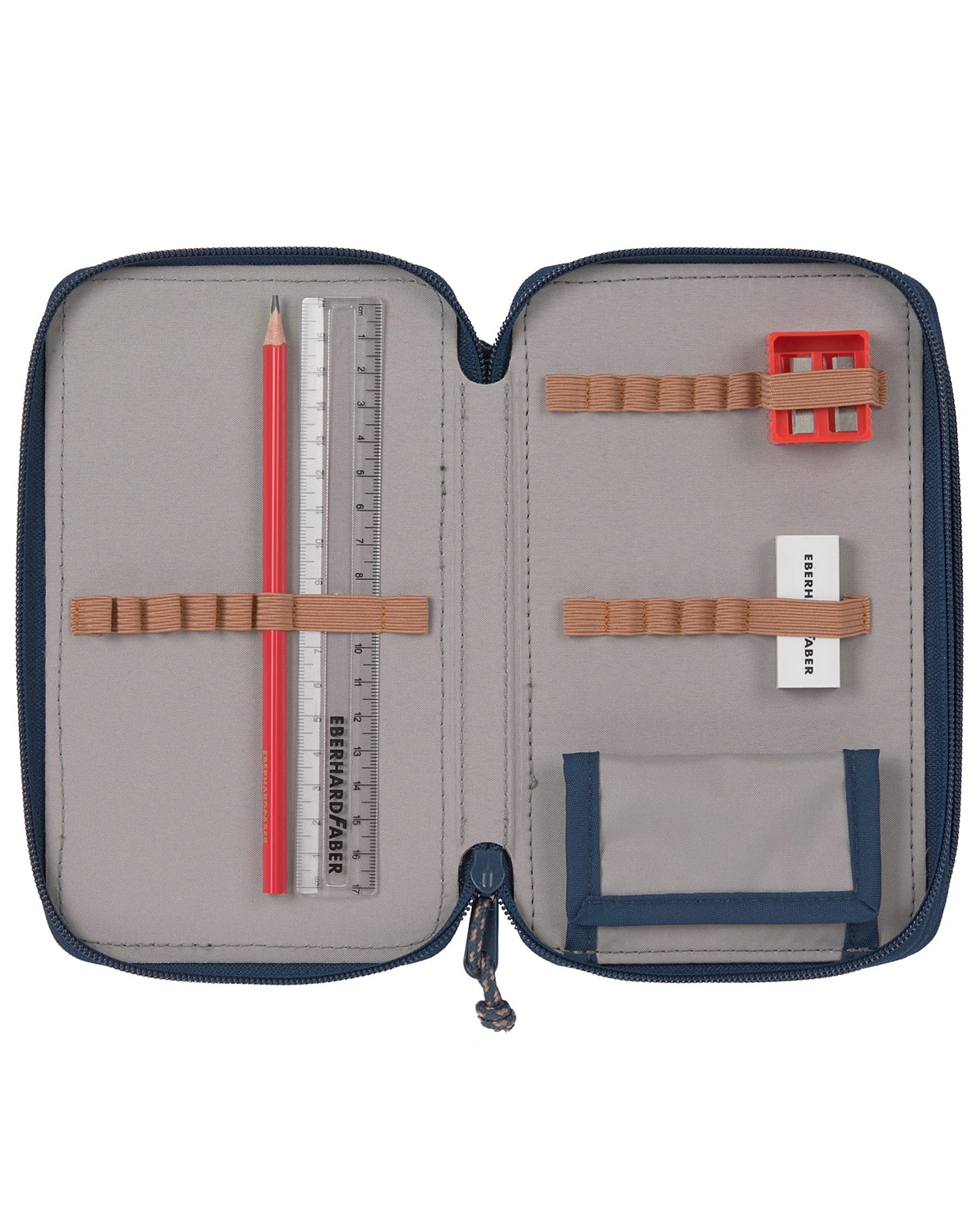Federtasche TRIPLE UNIQUE mit Inhalt in navy