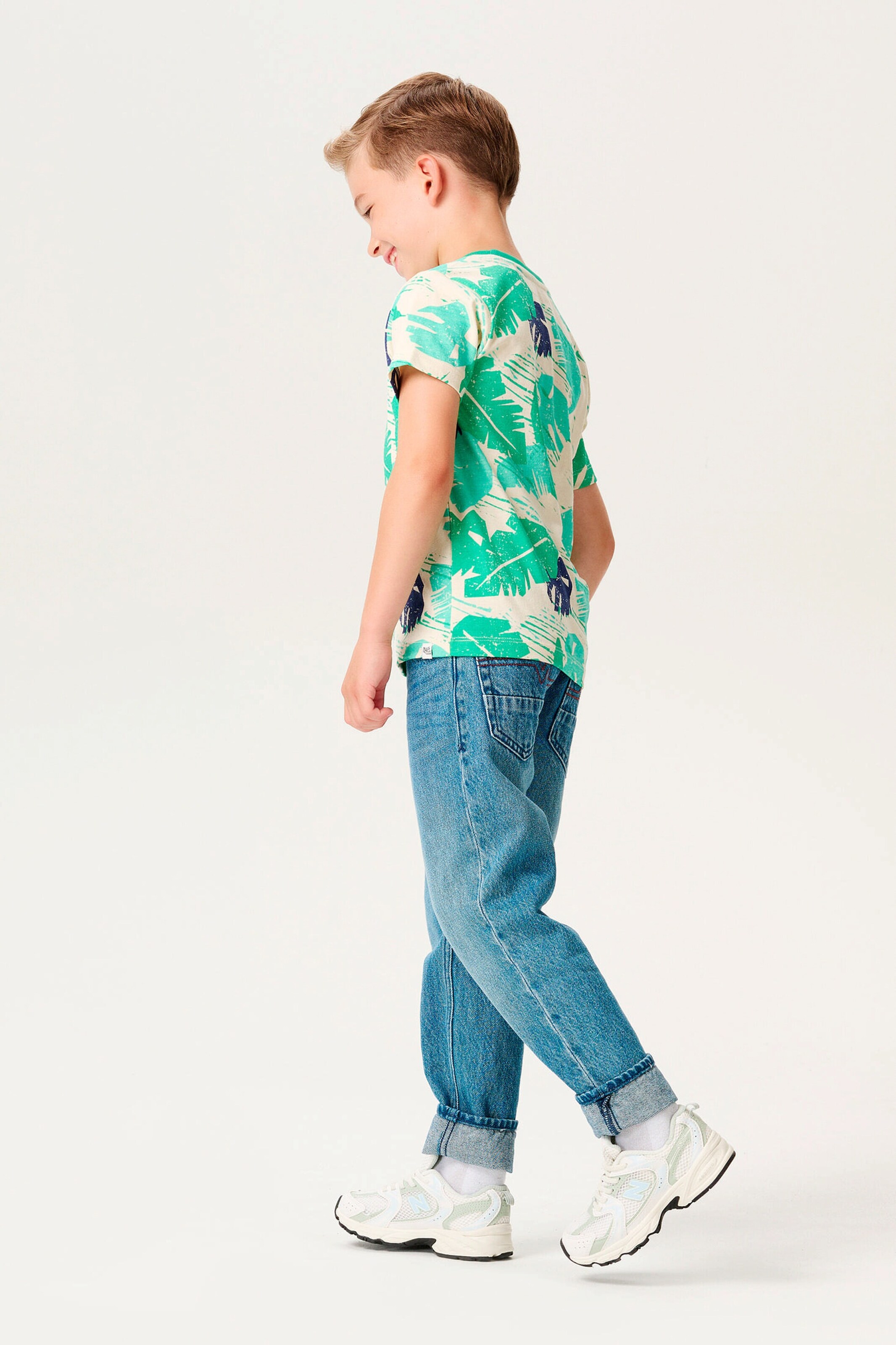 NOPPIES KIDS T-shirt Loudoun Leaf pattern Off white
