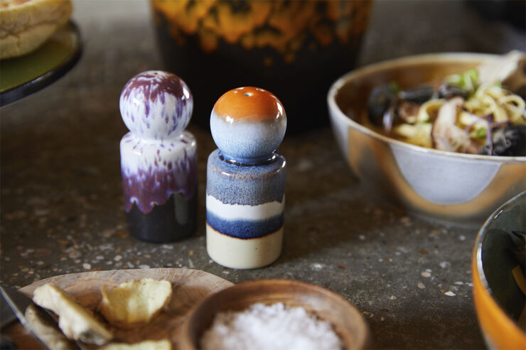 HK Living 70s ceramics pepper & salt jar stargaze Multi